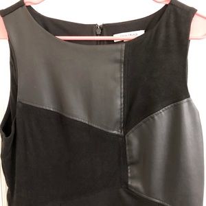 Mixed media sleeveless black dress
